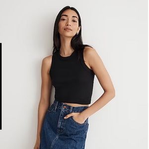 Madewell Black Brightside Crop Tank